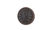   2 øre 1907 revers side av mynten